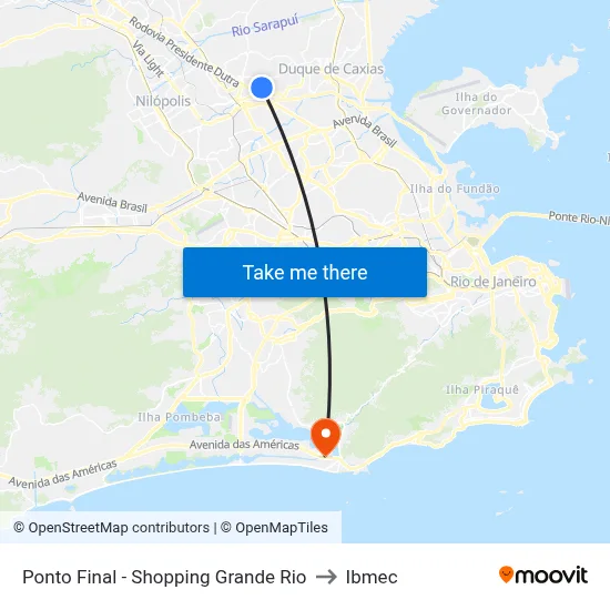 Ponto Final - Shopping Grande Rio to Ibmec map