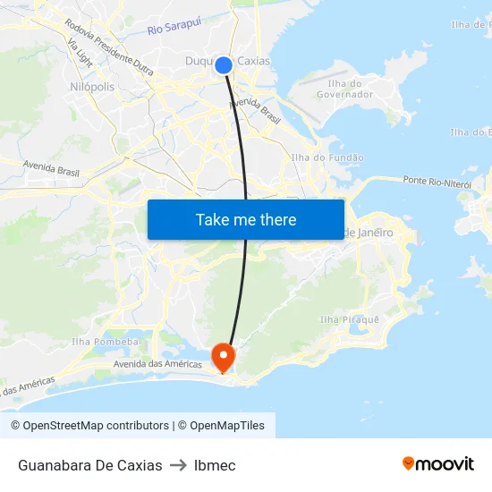 Guanabara De Caxias to Ibmec map