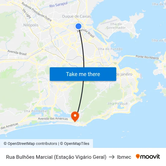 Rua Bulhões Marcial (Estação Vigário Geral) to Ibmec map
