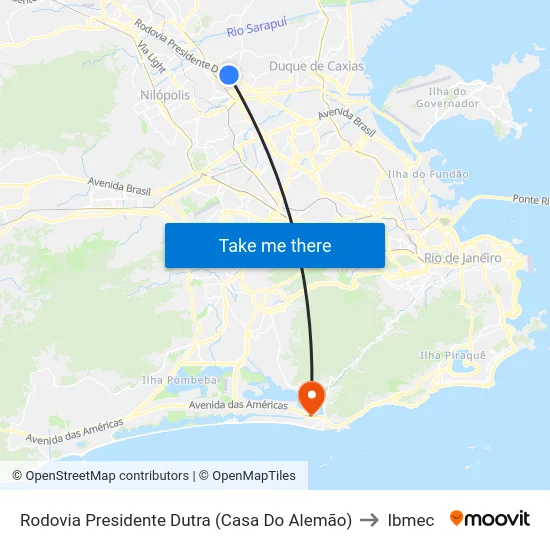 Rodovia Presidente Dutra (Casa Do Alemão) to Ibmec map