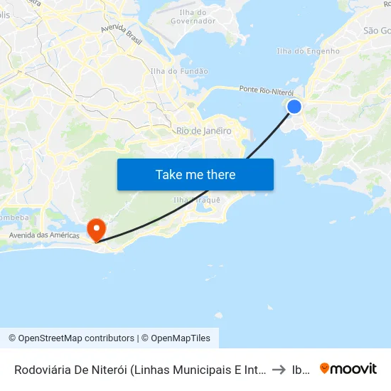 Rodoviária De Niterói (Linhas Municipais E Intermunicipais Para O Rio) to Ibmec map