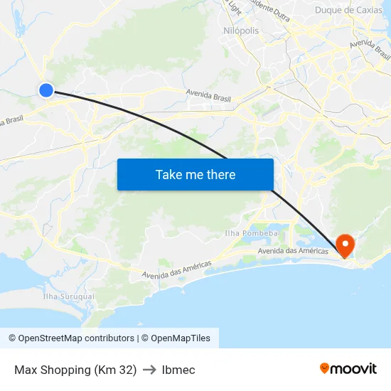 Max Shopping (Km 32) to Ibmec map