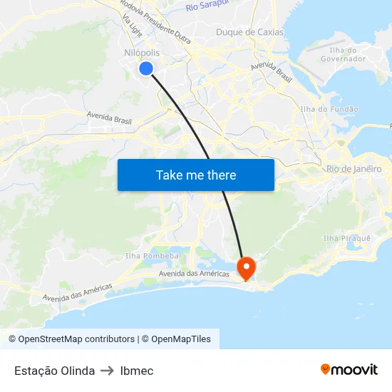 Estação Olinda to Ibmec map