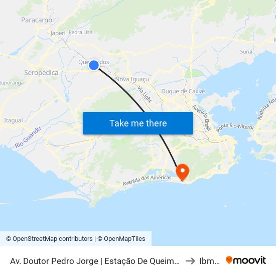 Av. Doutor Pedro Jorge | Estação De Queimados to Ibmec map