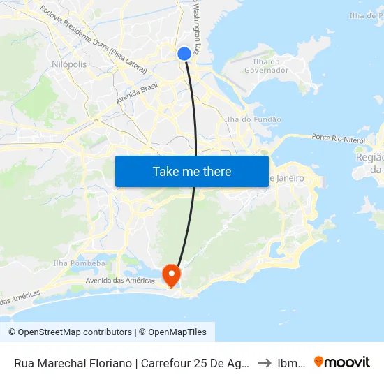 Rua Marechal Floriano | Carrefour 25 De Agosto to Ibmec map