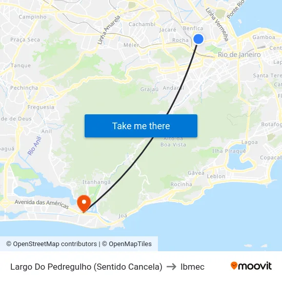 Largo Do Pedregulho (Sentido Cancela) to Ibmec map