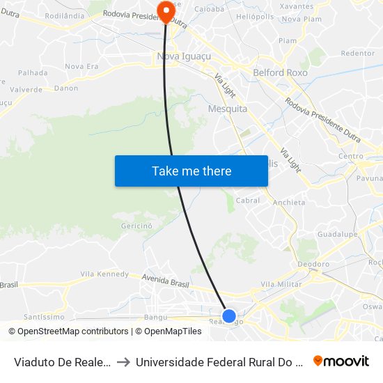 Viaduto De Realengo | Estação Supervia to Universidade Federal Rural Do Rio De Janeiro, Instituto Multidisciplinar map