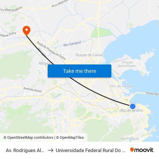 Av. Rodrigues Alves | Rodoviária Do Rio to Universidade Federal Rural Do Rio De Janeiro, Instituto Multidisciplinar map