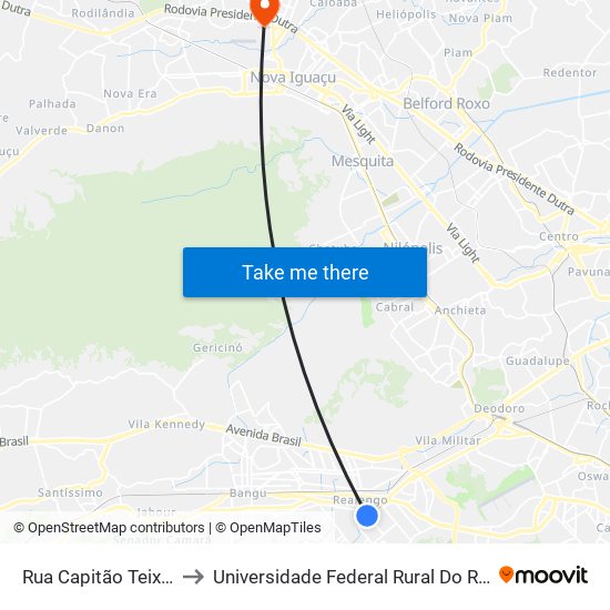 Rua Capitão Teixeira | Ciep Frei Veloso to Universidade Federal Rural Do Rio De Janeiro, Instituto Multidisciplinar map
