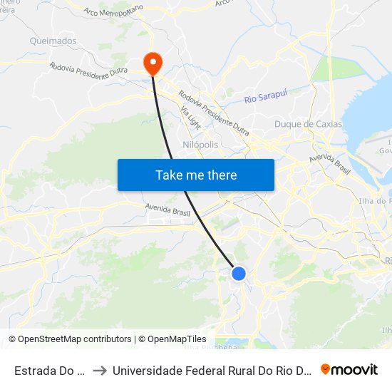 Estrada Do Tindiba, 2828 to Universidade Federal Rural Do Rio De Janeiro, Instituto Multidisciplinar map