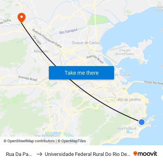 Rua Da Passagem, 155 to Universidade Federal Rural Do Rio De Janeiro, Instituto Multidisciplinar map