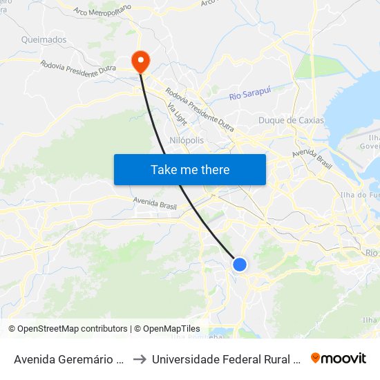 Avenida Geremário Dantas | Intercontinental Tanque to Universidade Federal Rural Do Rio De Janeiro, Instituto Multidisciplinar map