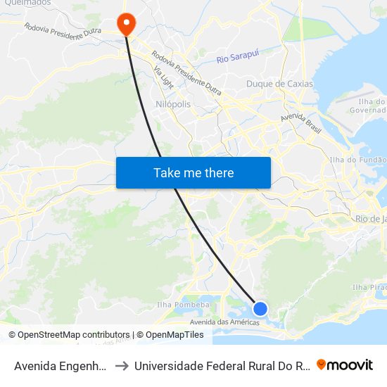 Avenida Engenheiro Souza Filho, 1206 to Universidade Federal Rural Do Rio De Janeiro, Instituto Multidisciplinar map