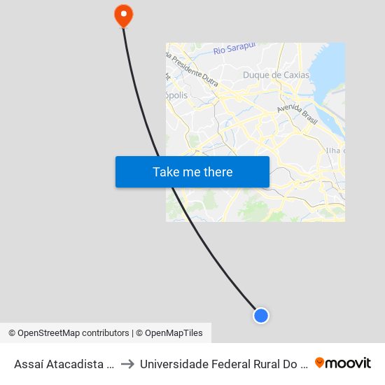 Assaí Atacadista | BRT Bosque Marapendi to Universidade Federal Rural Do Rio De Janeiro, Instituto Multidisciplinar map
