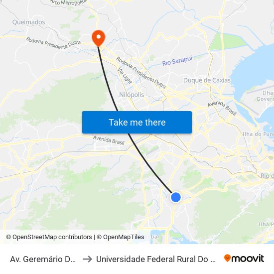 Av. Geremário Dantas | Senai Freguesia to Universidade Federal Rural Do Rio De Janeiro, Instituto Multidisciplinar map