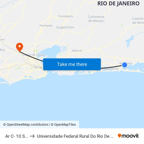 Ar C- 10 Sentido Ida to Universidade Federal Rural Do Rio De Janeiro, Instituto Multidisciplinar map