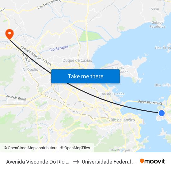 Avenida Visconde Do Rio Branco 403 Centro Niterói - Rio De Janeiro 24020 Brasil to Universidade Federal Rural Do Rio De Janeiro, Instituto Multidisciplinar map