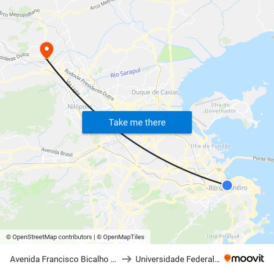 Avenida Francisco Bicalho 146 São Cristóvão Rio De Janeiro - Rio De Janeiro 20220 Brasil to Universidade Federal Rural Do Rio De Janeiro, Instituto Multidisciplinar map