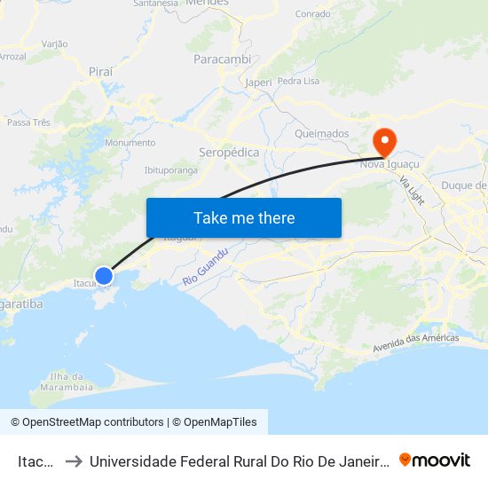 Itacuruçá to Universidade Federal Rural Do Rio De Janeiro, Instituto Multidisciplinar map