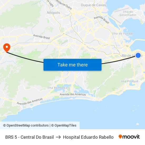 BRS 5 - Central Do Brasil to Hospital Eduardo Rabello map