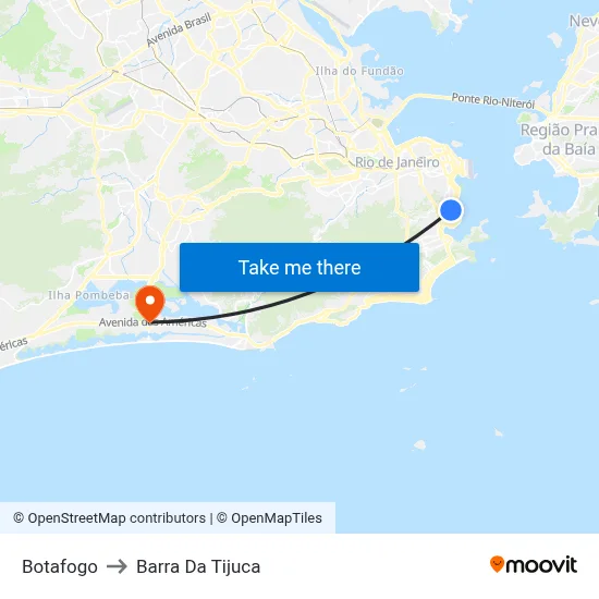 Botafogo to Barra Da Tijuca map