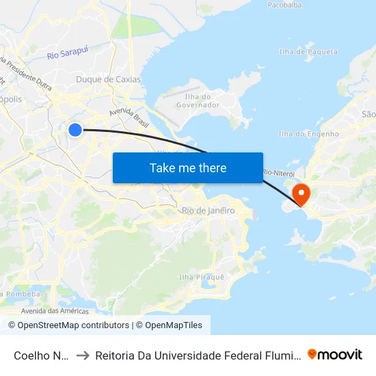 Coelho Neto to Reitoria Da Universidade Federal Fluminense map