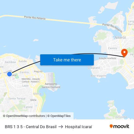 BRS 1 3 5 - Central Do Brasil to Hospital Icaraí map