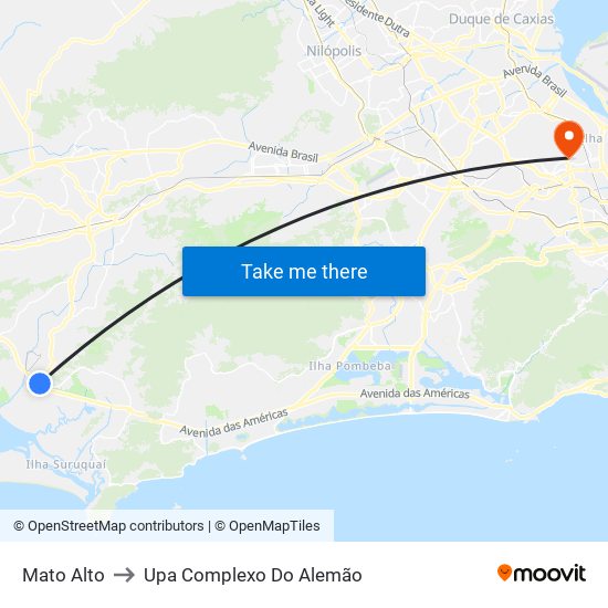 Mato Alto to Upa Complexo Do Alemão map