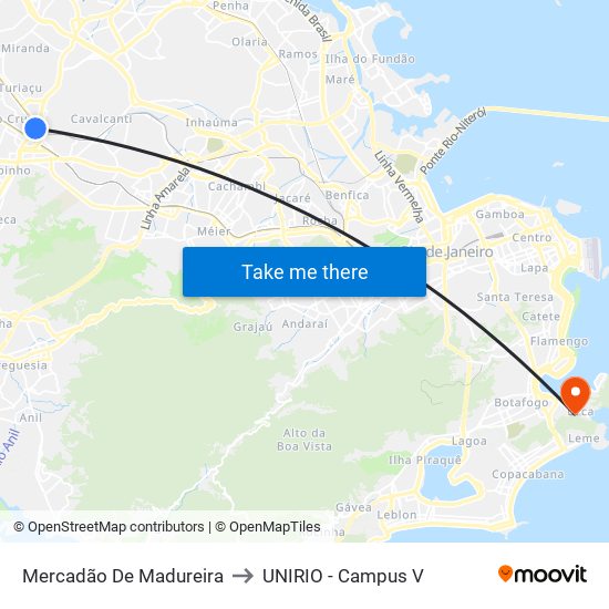 Mercadão De Madureira to UNIRIO - Campus V map