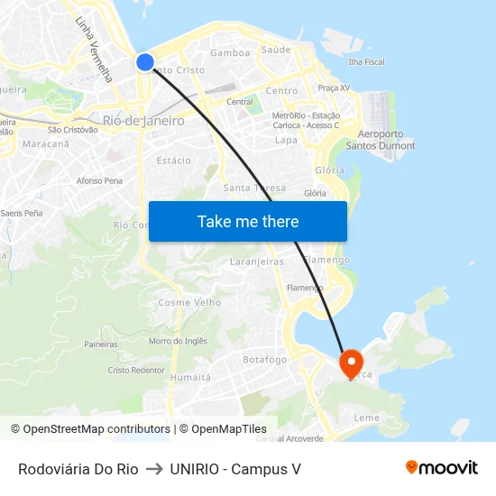 Rodoviária Do Rio to UNIRIO - Campus V map