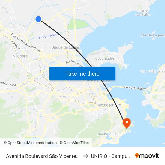 Avenida Boulevard São Vicente, 21 to UNIRIO - Campus V map