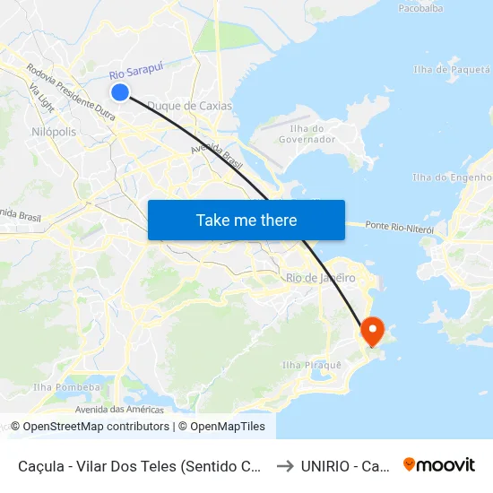 Caçula - Vilar Dos Teles (Sentido Coelho Da Rocha) to UNIRIO - Campus V map