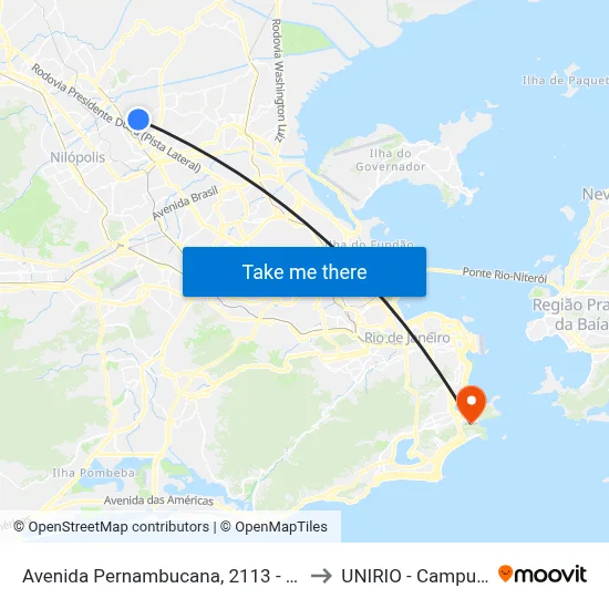 Avenida Pernambucana, 2113 - 2261 to UNIRIO - Campus V map