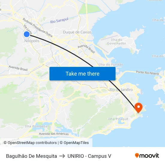 Bagulhão De Mesquita to UNIRIO - Campus V map