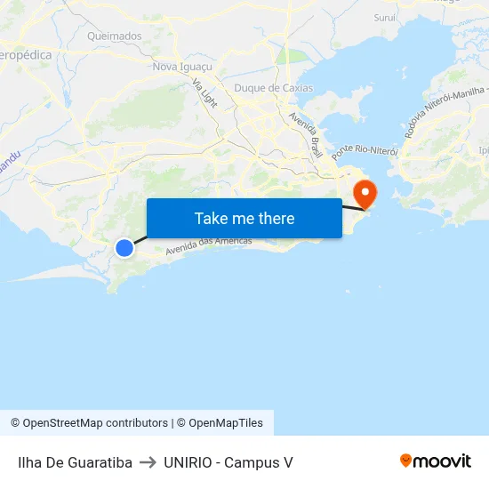 Ilha De Guaratiba to UNIRIO - Campus V map