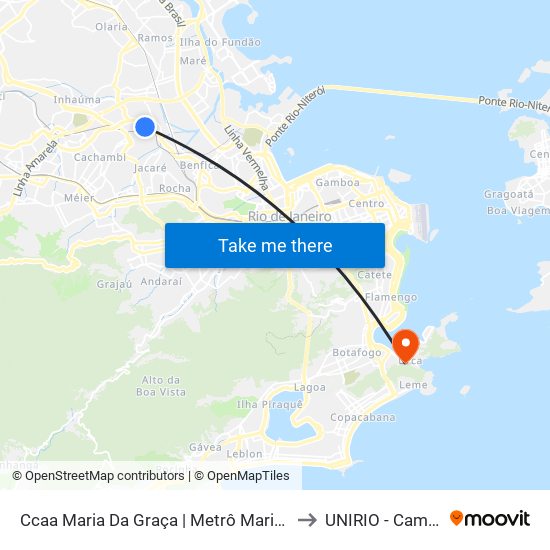 Ccaa Maria Da Graça | Metrô Maria Da Graça to UNIRIO - Campus V map