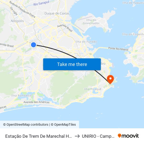 Estação De Trem De Marechal Hermes to UNIRIO - Campus V map