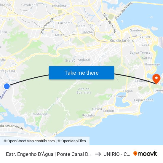 Estr. Engenho D'Água | Ponte Canal Do Anil | Dez Jacarepaguá to UNIRIO - Campus V map
