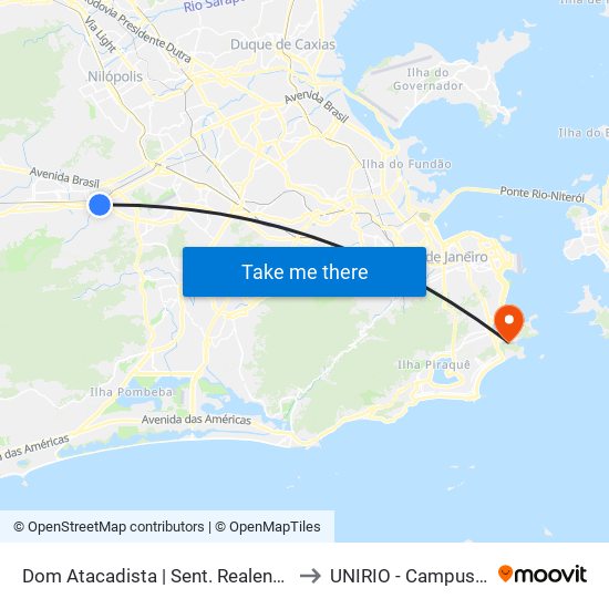 Dom Atacadista | Sent. Realengo to UNIRIO - Campus V map