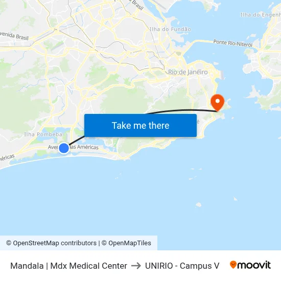 Mandala | Mdx Medical Center to UNIRIO - Campus V map