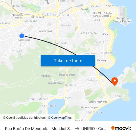 Rua Barão De Mesquita | Mundial Santo Afonso to UNIRIO - Campus V map