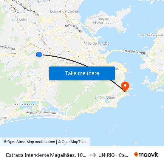 Estrada Intendente Magalhães, 1064 | Novacap to UNIRIO - Campus V map