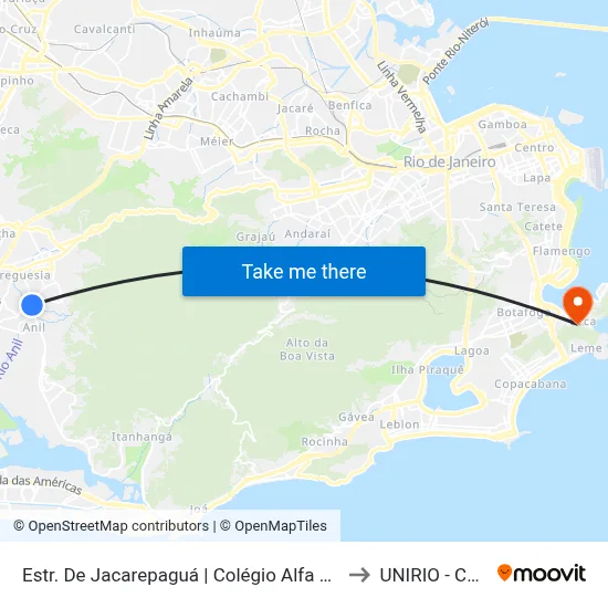 Estr. De Jacarepaguá | Colégio Alfa Cem | Legacy School to UNIRIO - Campus V map