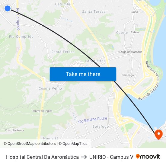 Hospital Central Da Aeronáutica to UNIRIO - Campus V map