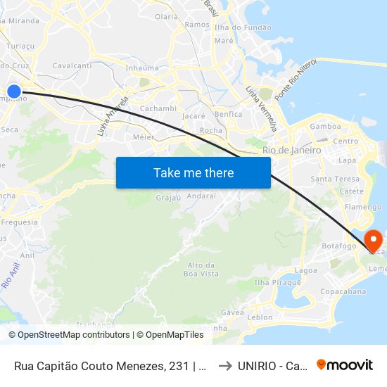 Rua Capitão Couto Menezes, 231 | Upa De Madureira to UNIRIO - Campus V map