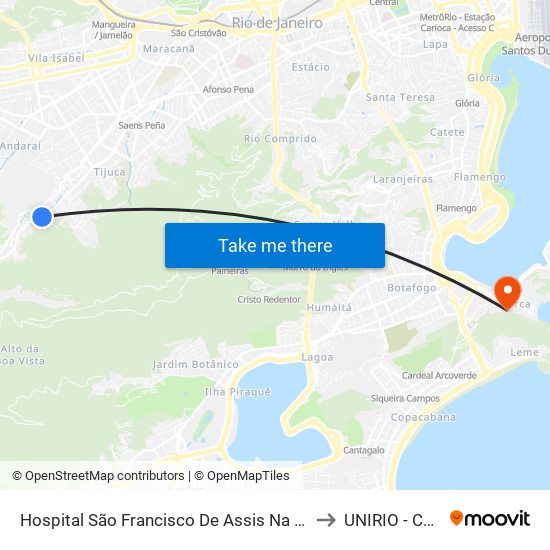 Hospital São Francisco De Assis Na Providência De Deus to UNIRIO - Campus V map