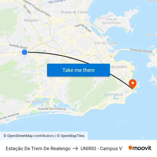 Estação De Trem De Realengo to UNIRIO - Campus V map