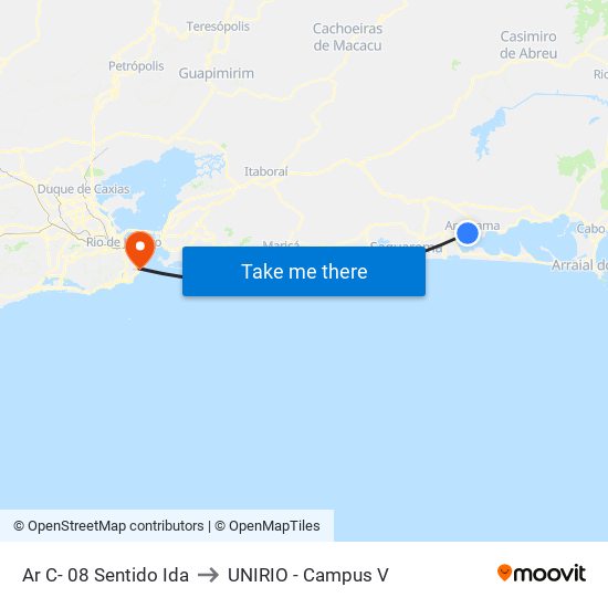 Ar C- 08 Sentido Ida to UNIRIO - Campus V map