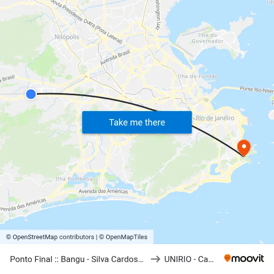 Ponto Final :: Bangu - Silva Cardoso (Linha 799) to UNIRIO - Campus V map