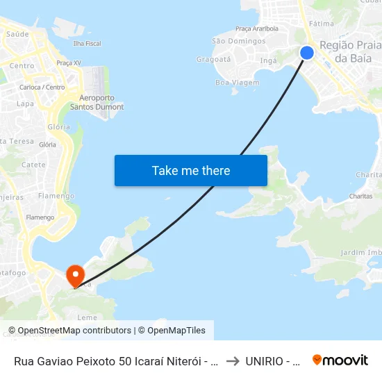 Rua Gaviao Peixoto 50 Icaraí Niterói - Rio De Janeiro 24220 Brasil to UNIRIO - Campus V map